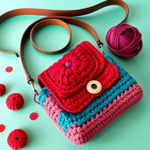 Crochet Crossbody Bag With Granny Stitch