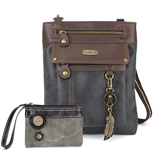 Leather Double Zip Crossbody Bags